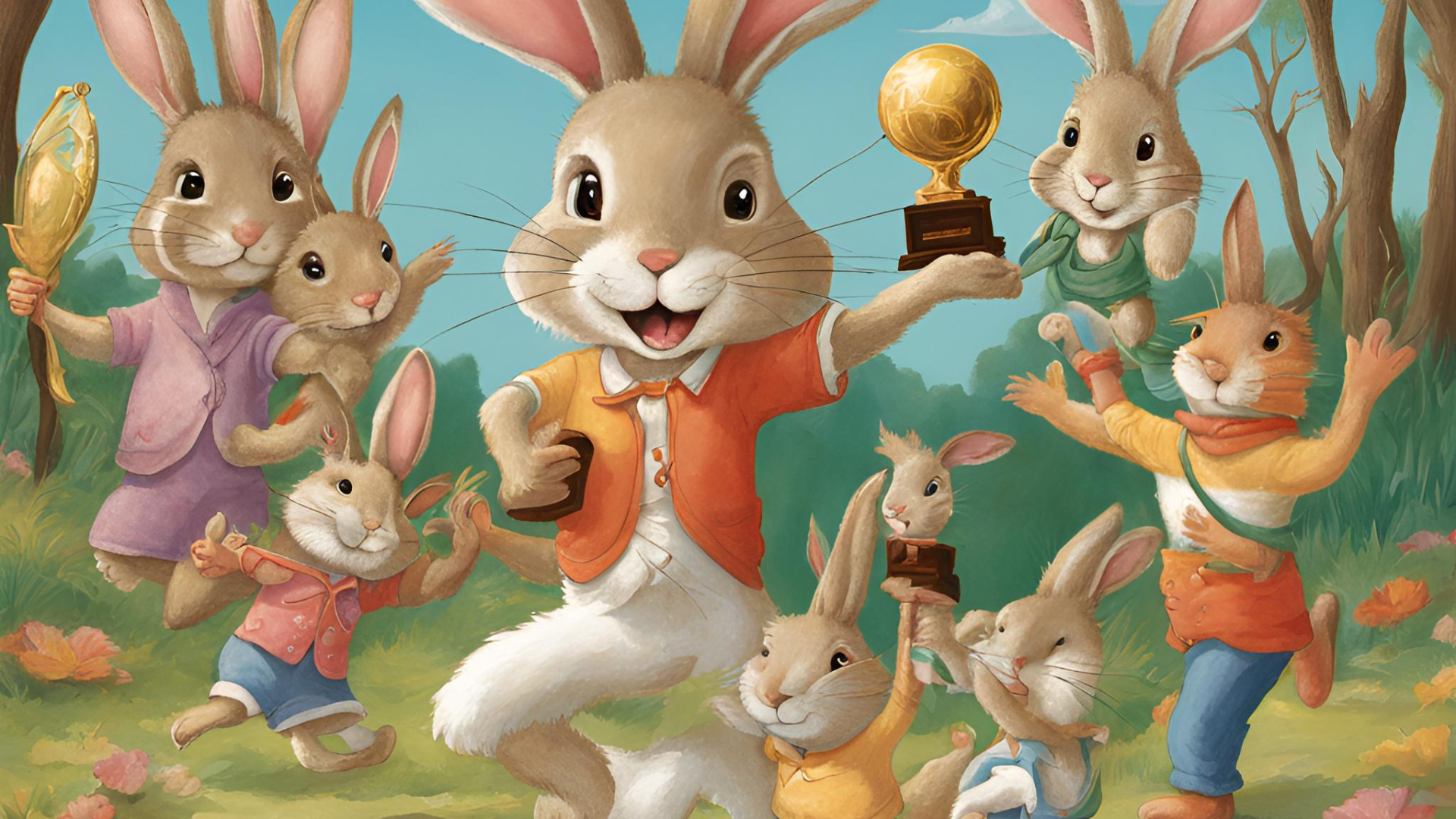 Rabbit wins and wins the trophy